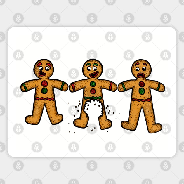 Gingerbread men Christmas Cookies Joke Magnet by House_Of_HaHa